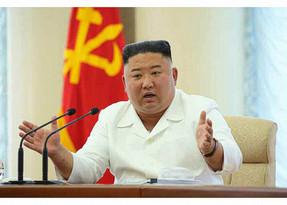 North Korean leader Kim Jong-un presides over a meeting of the Workers’ Party of Korea Central Committee on June 7. (Yonhap News)