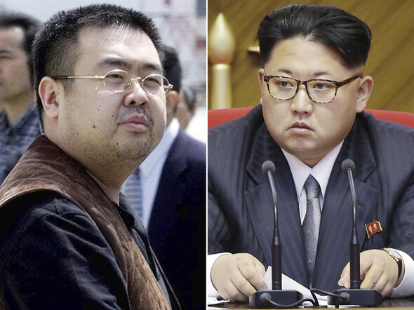 Kim Jong-nam (left) and North Korean leader Kim Jong-un (right)