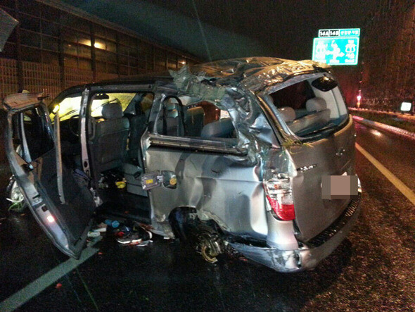 The van used by Ladies’ Code after the Sept. 3 crash.