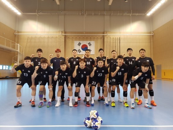 The unified inter-Korean men’s handball team (provided by the Korea Handball Federation)
