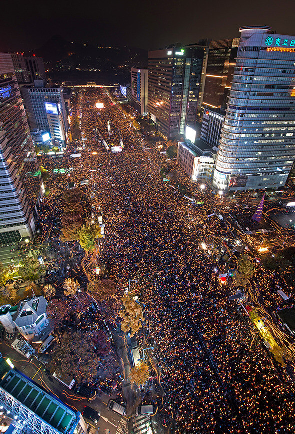 During a massive rally held in Seoul on the afternoon of Nov. 12