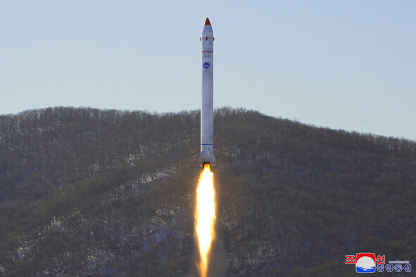 North Korea’s state-run Rodong Sinmun newspaper reported on Dec. 19 that National Aerospace Development Administration (NADA) announced plans to “finish the preparations for the first military reconnaissance satellite by April 2023.” (KCNA/Yonhap)