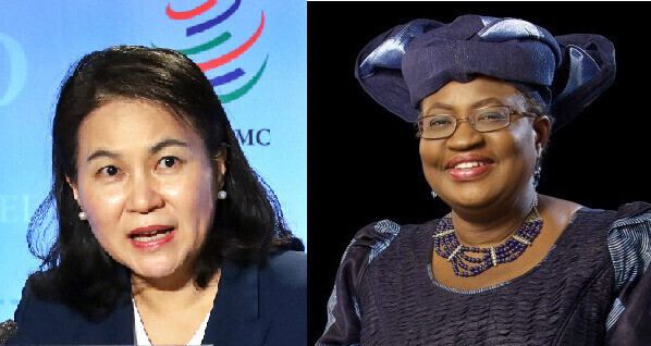 South Korean Trade Minister Yoo Myung-hee and former Nigerian Finance Minister Ngozi Okonjo-Iweala, the last two candidates in the bid to become the World Trade Organization’s next director-general. (Yonhap News/Ngozi Okonjo-Iweala’s website)
