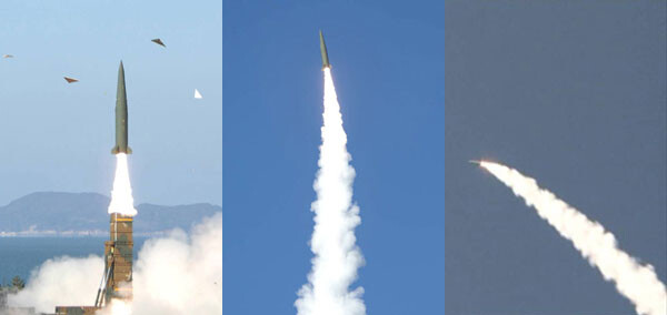 The launch of an 800-km ballistic missile