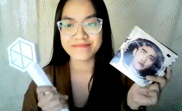 Fan of the K-pop group Exo and organizer with Kpop4Planet Nurul Sarifah (screen capture from Zoom)