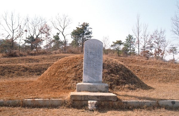 경기도 용인시 수지구 상현동에 있는 조광조의 묘와 신도비. 경기도 기념물로 지정. 한국민족문화대백과사전 제공