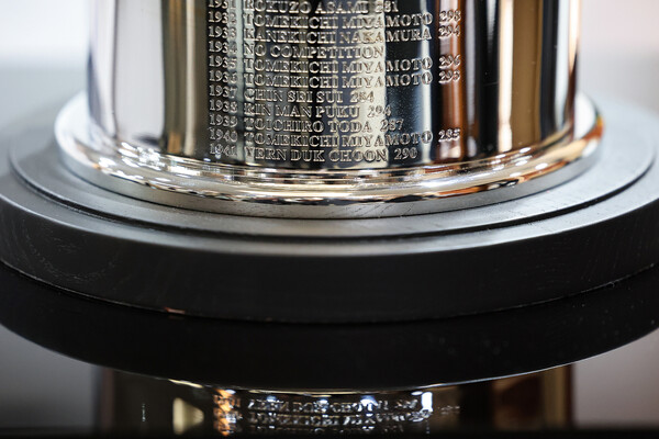 The English name and stroke of the late Yeon Deok -chun, the first professional golfer in Korea, is engraved on the Japanese Open Trophy. Yonhap News