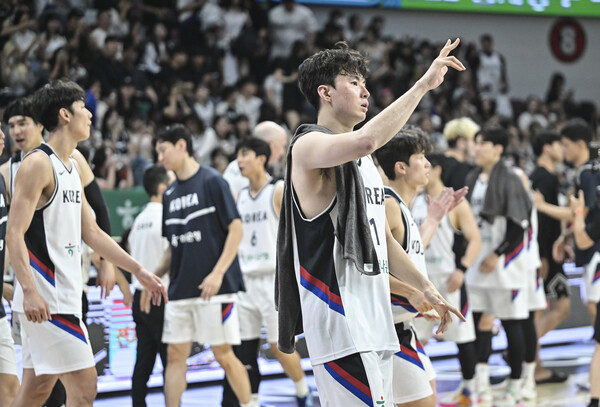 The first leg of the match between Korea and Japan held at Anyang Jeonggwanjang Arena on the 11th. Provided by the Korea Basketball Association