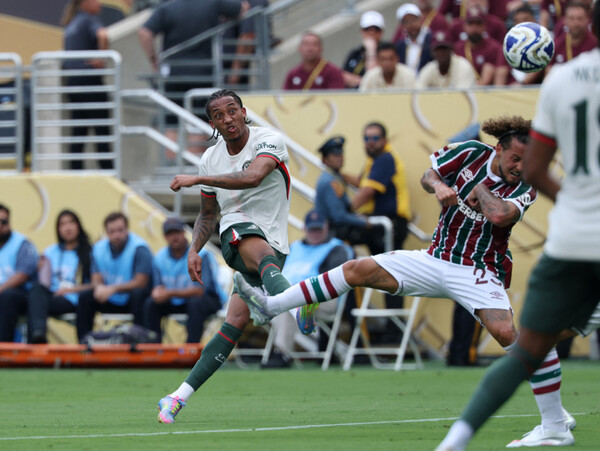 Chelsea's Juan Pedru is playing his first goal in the 2025 FIFA Club World Cup Semifinal Fluminensi held at the MetLife Stadium in East Rutherford, New Jersey, USA. East Rutherford/Reuters Yonhap News