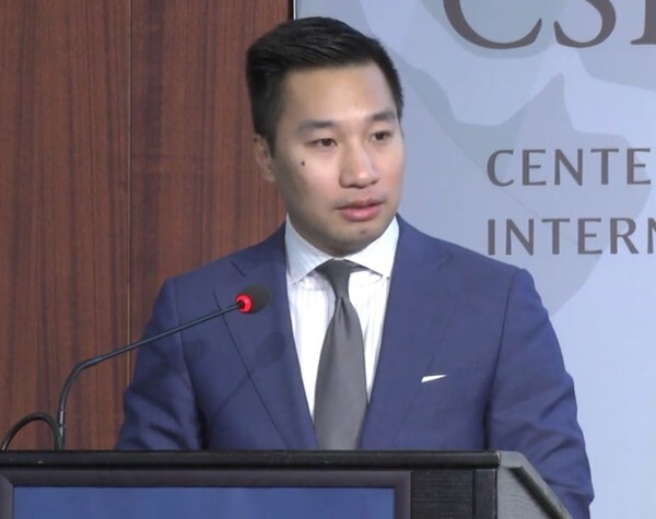 Alex Wong, US deputy assistant secretary of state for North Korea, makes opening remarks for a seminar on the Korean Peninsula at the Center for Strategic and International Studies (CSIS) in Washington, DC, on Nov. 5.