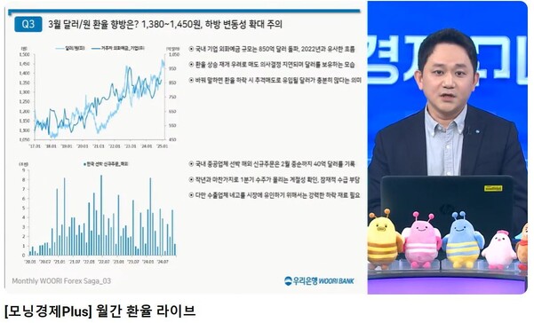 우리은행 유튜브 채널 ‘월간 환율 라이브’ 세미나 갈무리 화면.