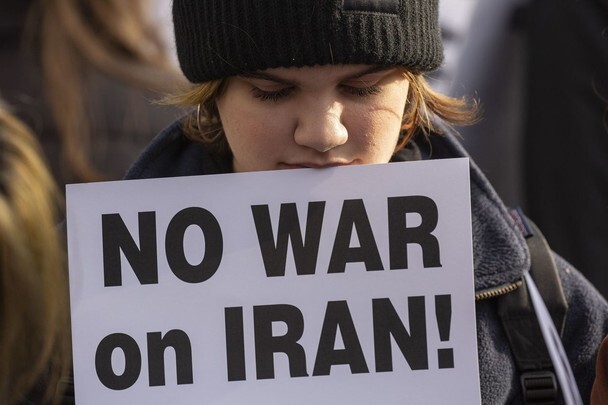 On Jan. 4, anti-war demonstrators in Seattle protest the US drone strike in Iran. (AFP)