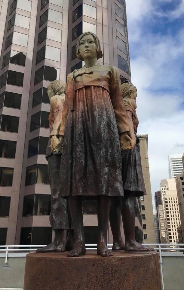 The comfort women memorial statue in San Francisco. Mayor Ed Lee signed a document on Nov. 22 officially accepting a donation of the statue. (taken from Steven White’s Facebook page)