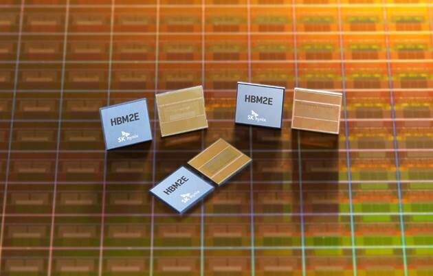 SK Hynix’s new HBM2E semiconductor memory chips. (provided by SK Hynix)