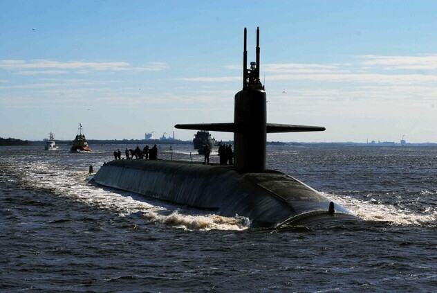 미국 해군의 오하이오급 전략핵잠수함(SSBN) ‘테네시’. 저위력 핵탄두 W76-2를 장착한 트라이던트 탄도미사일을 탑재하고 있다. 미국 해군 누리집 갈무리