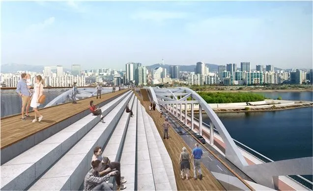 [Photo] A two-story pedestrian bridge to be built over Han River bridge