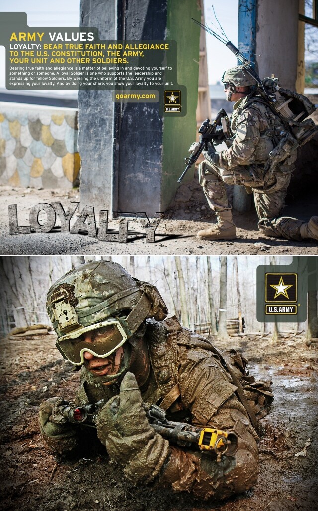 미군이 된다는 것의 의미와 미군으로 복무한다는 것의 가치를 설명하는 미 육군의 홍보 사진. 미 육군 누리집 갈무리