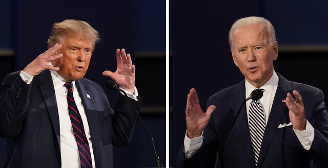 US President Donald Trump and Democratic candidate Joe Biden. (AP/Yonhap News)