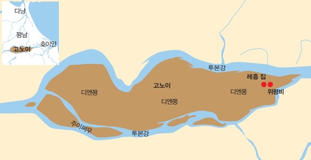 꽝남성 고노이섬 지도.