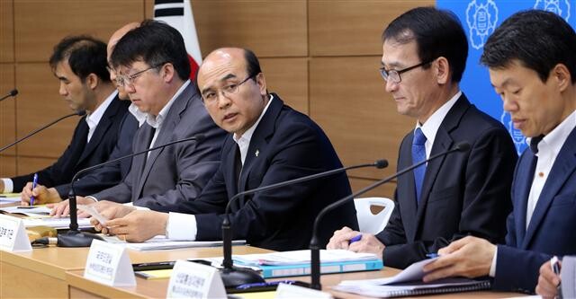  during a joint briefing at the Government Complex in Sejong