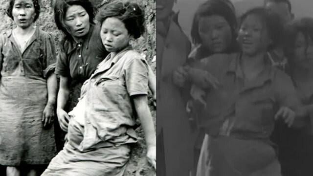 Park and another comfort woman survivor at the time of her rescue by US and Chinese troops. (provided by KBS)