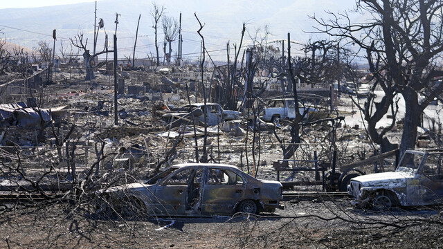 Homes and cars burned by wildfires in Lahaina, Maui, Hawaii, USA, on the 13th (local time).  AP News Yonhap