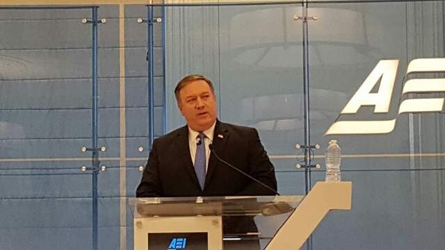 CIA Director Mike Pompeo gives a lecture at the American Enterprise Institute