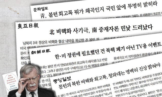 Editorials from conservative South Korean papers concerning the memoir of John Bolton, former White House national security advisor.