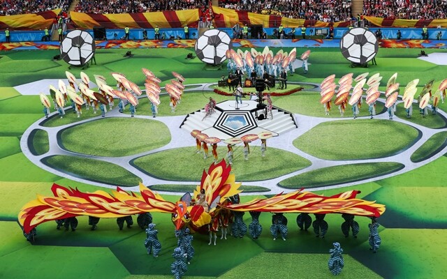 6월14일 러시아 모스크바 루즈니키 스타디움에서 ‘2018 러시아 월드컵’ 개막식 공연이 열렸다. 연합뉴스