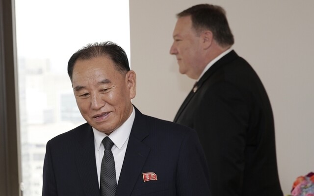 US Secretary of State Mike Pompeo and Kim Yong-chol