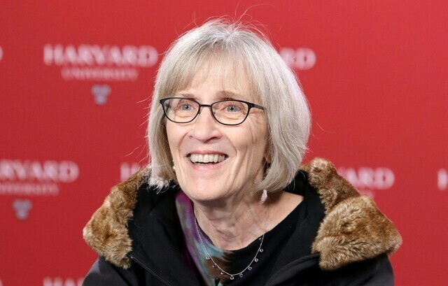 Claudia Goldin, a professor at Harvard University, speaks at a press conference at Harvard in Cambridge, Massachusetts, on Oct. 9 after being awarded the Nobel Memorial Prize in Economic Science for 2023. (AFP/Yonhap)