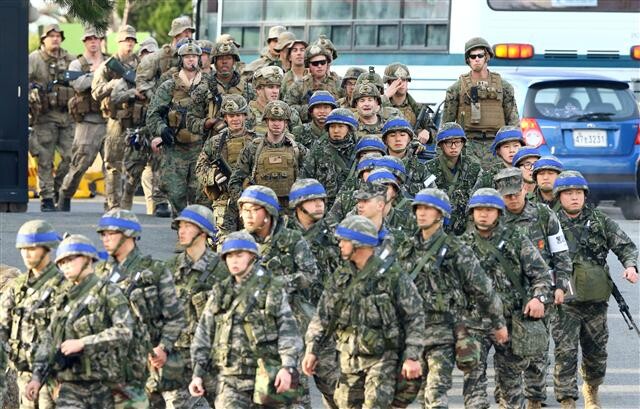 On the first day of the Key Resolve/Foal Eagle military exercises