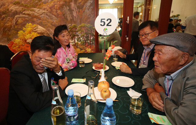 One the final day of the first round of divided family reunions at Mt. Kumgang Hotel in North Korea