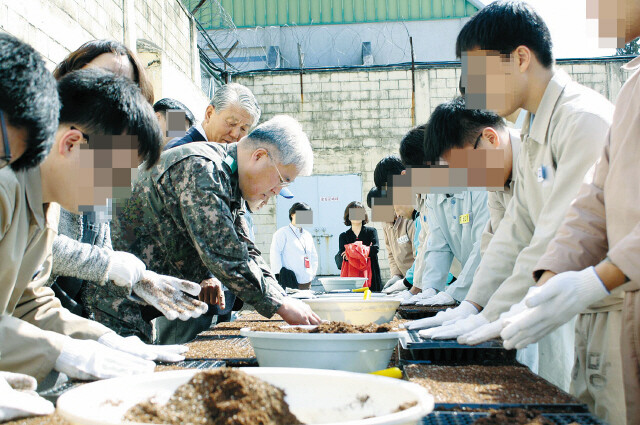  Gyeonggi Province separate and plant seeds from rare flora in plastic nursery boxes