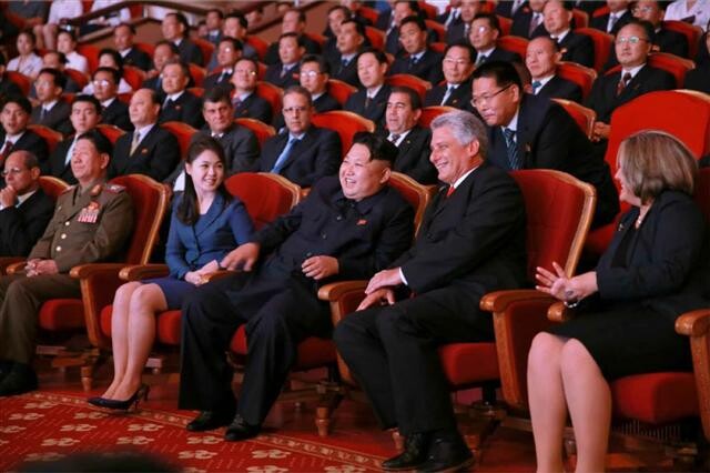  in this image from the Sep. 7 edition of the Rodong Sinmun newspaper. To Kim’s right is his wife
