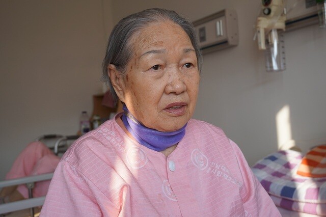 Kim Jae-rim at the nursing home where she lives in Gwangju