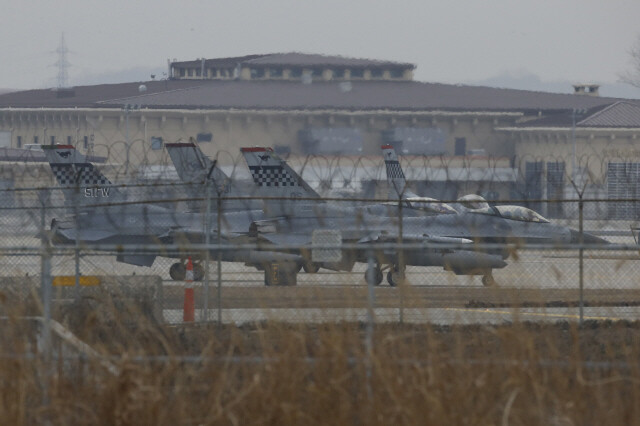 F-16s from the Osan Air Force Base in Pyeongtaek