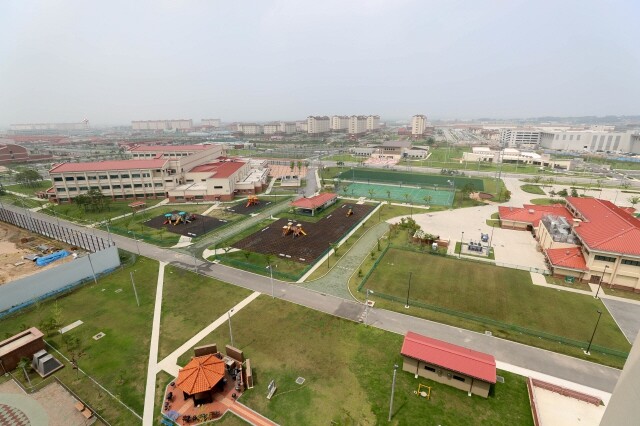 The recently constructed US Army Garrison Camp Humphreys in Pyeongtaek
