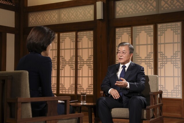 South Korean President Moon Jae-in in an interview with KBS on May 9