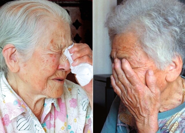 4·3을 직접 겪은 제주 할머니들이 자신의 경험을 얘기하며 눈물 흘리고 있다. 허영선 제공/ 허영선 제공