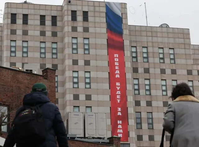 Russian Embassy in Seoul ignores host nation’s request to remove pro-war banner