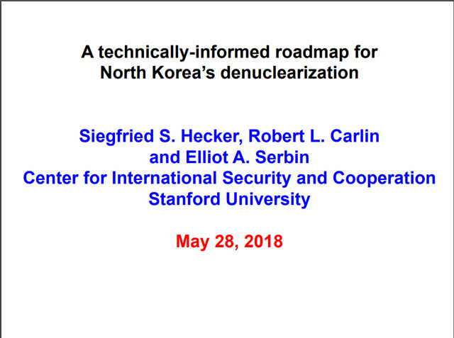 The cover of a report titled “A technically-informed roadmap for North Korea’s denuclearization