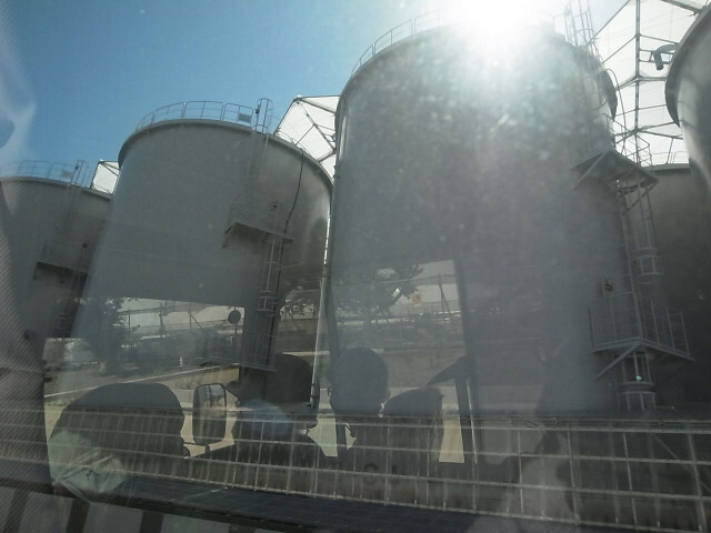 Images of storage tanks for radioactive water from the Fukushima Daiichi Nuclear Power Plant taken in 2017. (photo pool)