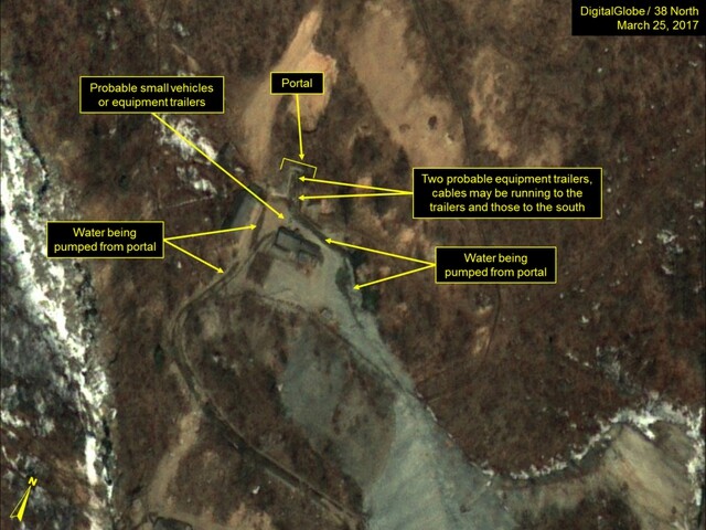 A satellite photograph posted on Mar. 25 by the North Korean affairs website 38 North