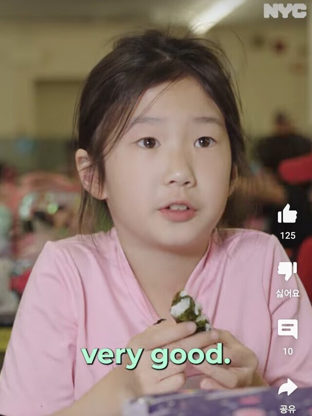 An elementary student named Avery shares what’s in her lunch bag in a video posted to the official Instagram account of the New York City government. (still from @nycgov on Instagram)