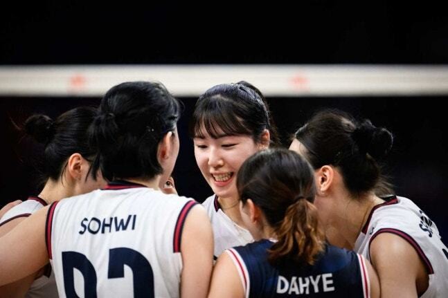 Korean women's volleyball team. International Volleyball Federation Nuri House