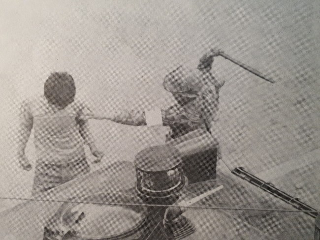 An image of a martial law soldier beating a civilian during the Gwangju Democratization Movement of May 1980. (provided by the May 18 Memorial Foundation)