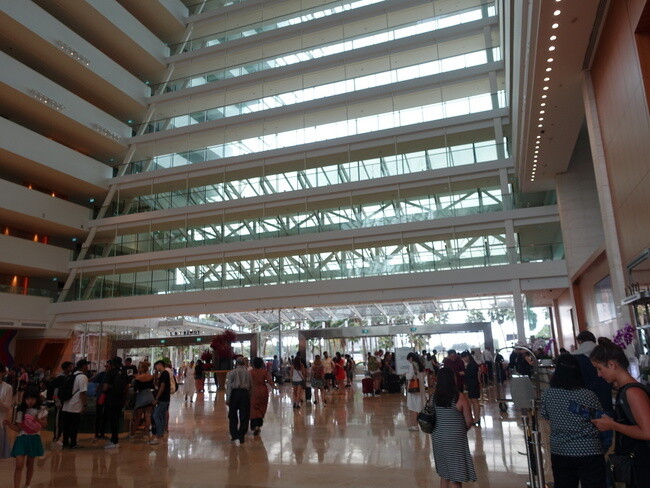 The lobby of the Marina Bay Sands hotel in Singapore.