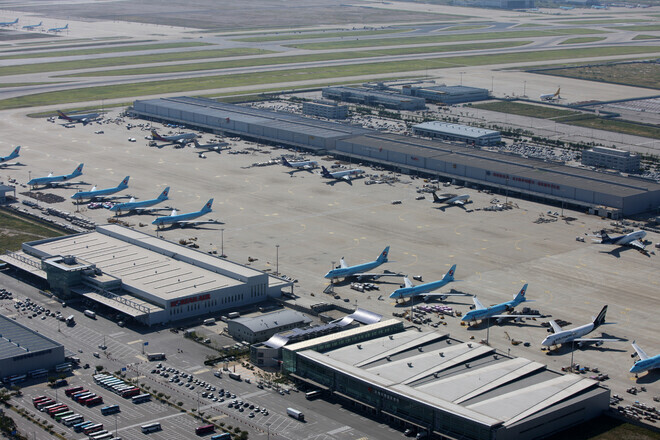An aerial view of the Incheon International Airport’s cargo terminal (provided by the Incheon International Airport Corp.)