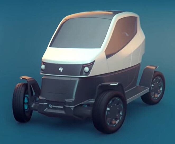 A concept image of a folding car released by City Transformer (The IAA website)